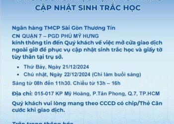 Sacombank sẽ dừng giao dịch đối với KH chưa cập nhật sinh trắc học từ 01/01/2025
